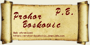 Prohor Bošković vizit kartica